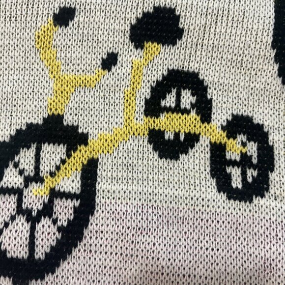Vintage Chateau Womens Sweater 80s Bicycles Design Long Sleeves Sz L - Picture 6 of 10
